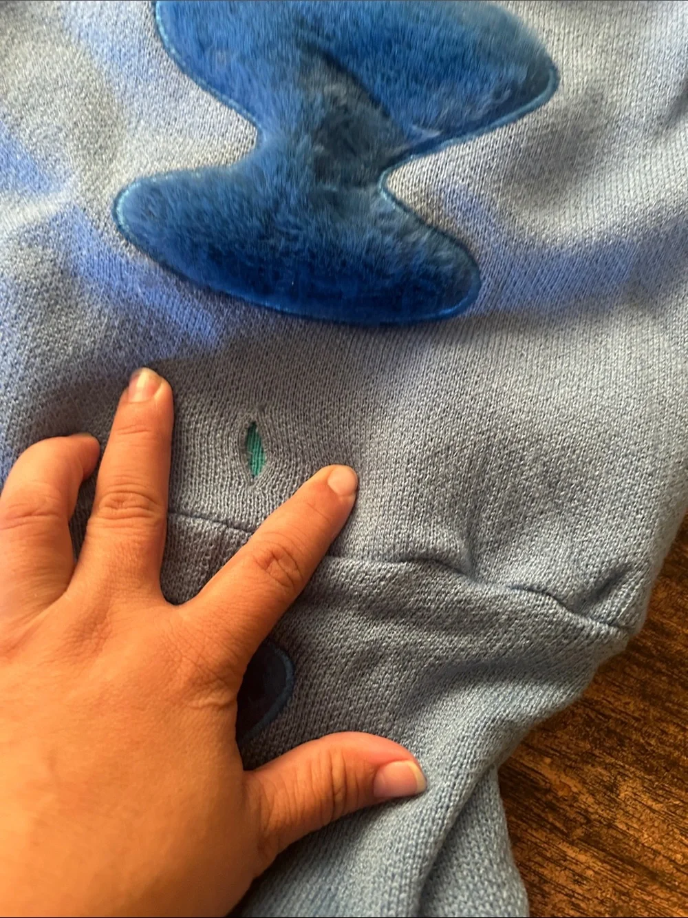 Disney Stitch Blue Plush Pet Hoodie